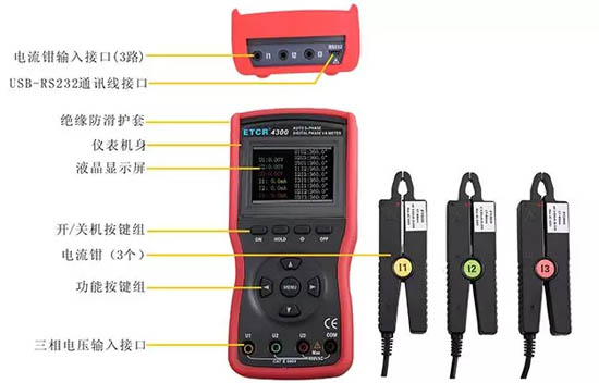 銥泰ETCR4300三相相位伏安表