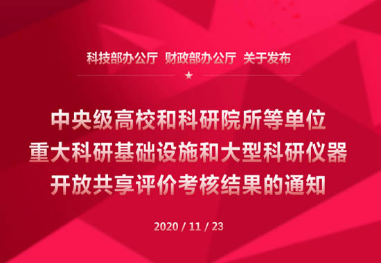 2020年中央級科研儀器設(shè)備開放共享評價考核結(jié)果