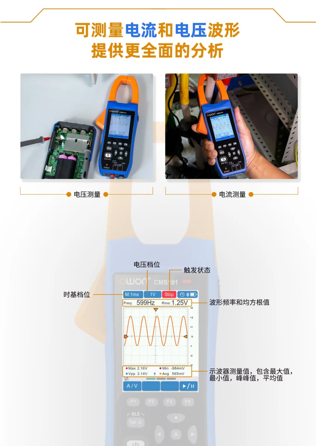 利利普OWON推出首款智能示波鉗形表CMS101